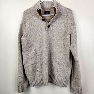 UNTUCKit Vangone Regular Fit Lambswool and Nylon Long Sleeve Henley Sweater M